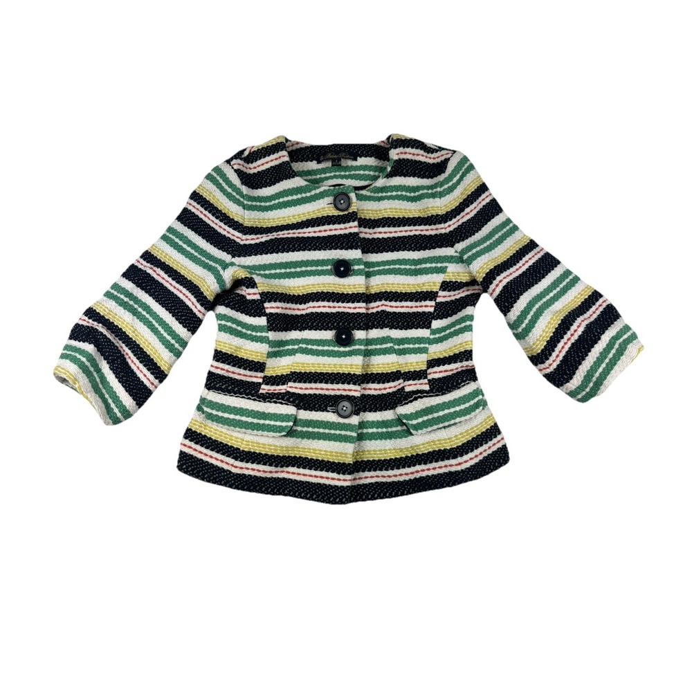 Brooks Brothers Women's Striped Colorful Blazer Size 4 Career Posh Old Money